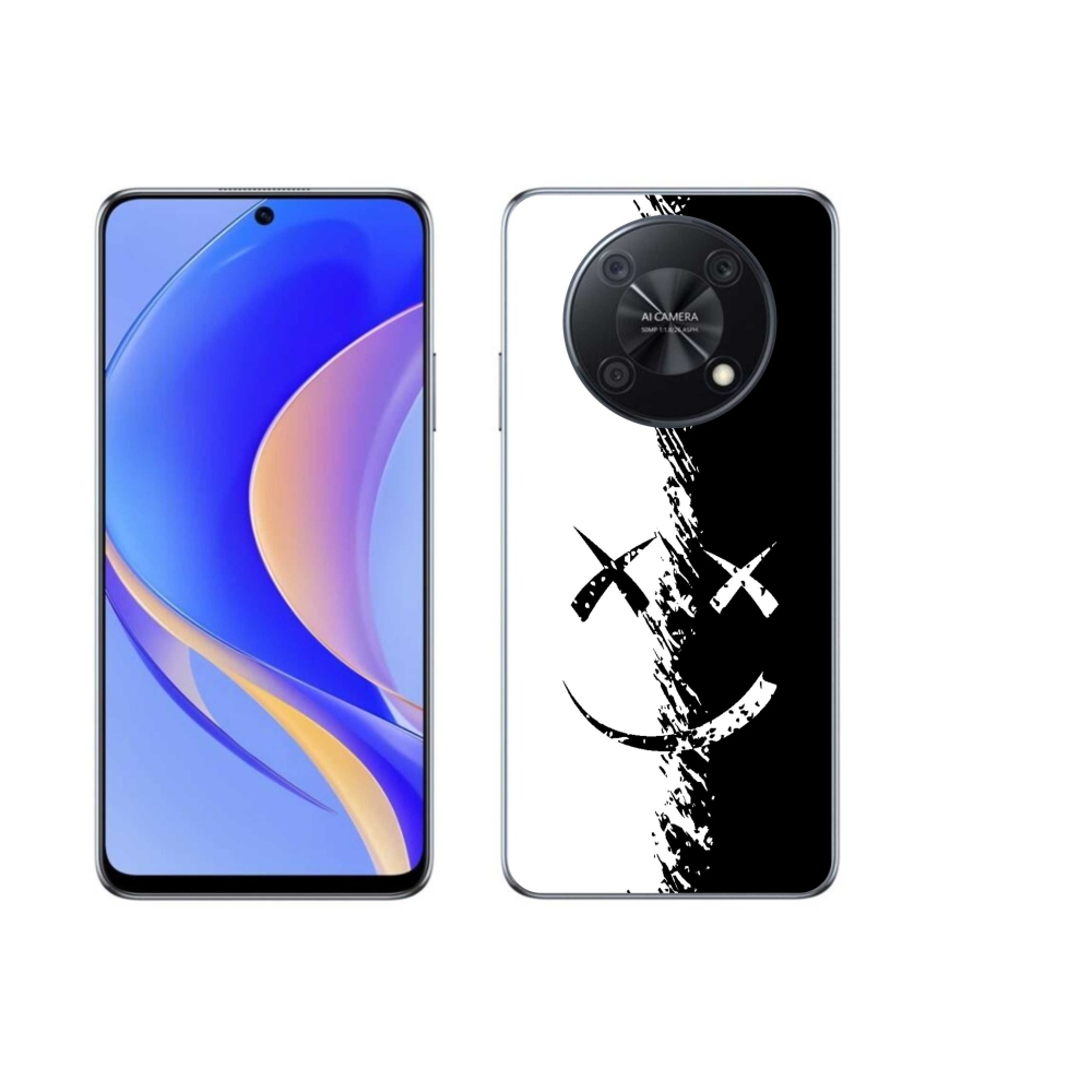 Gelový kryt mmCase na Huawei Nova Y90 - černobílý smajlík