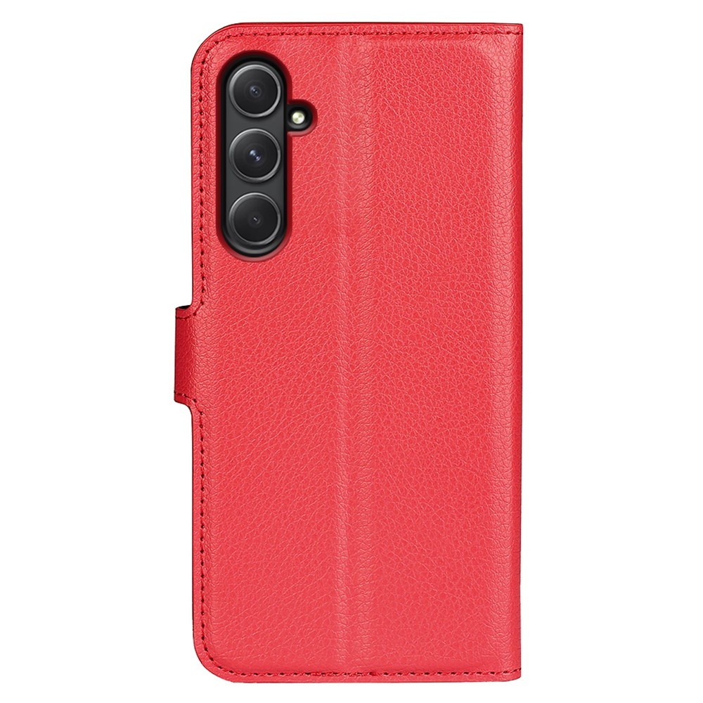 Litchi knížkové pouzdro na Samsung Galaxy A55 5G - červené