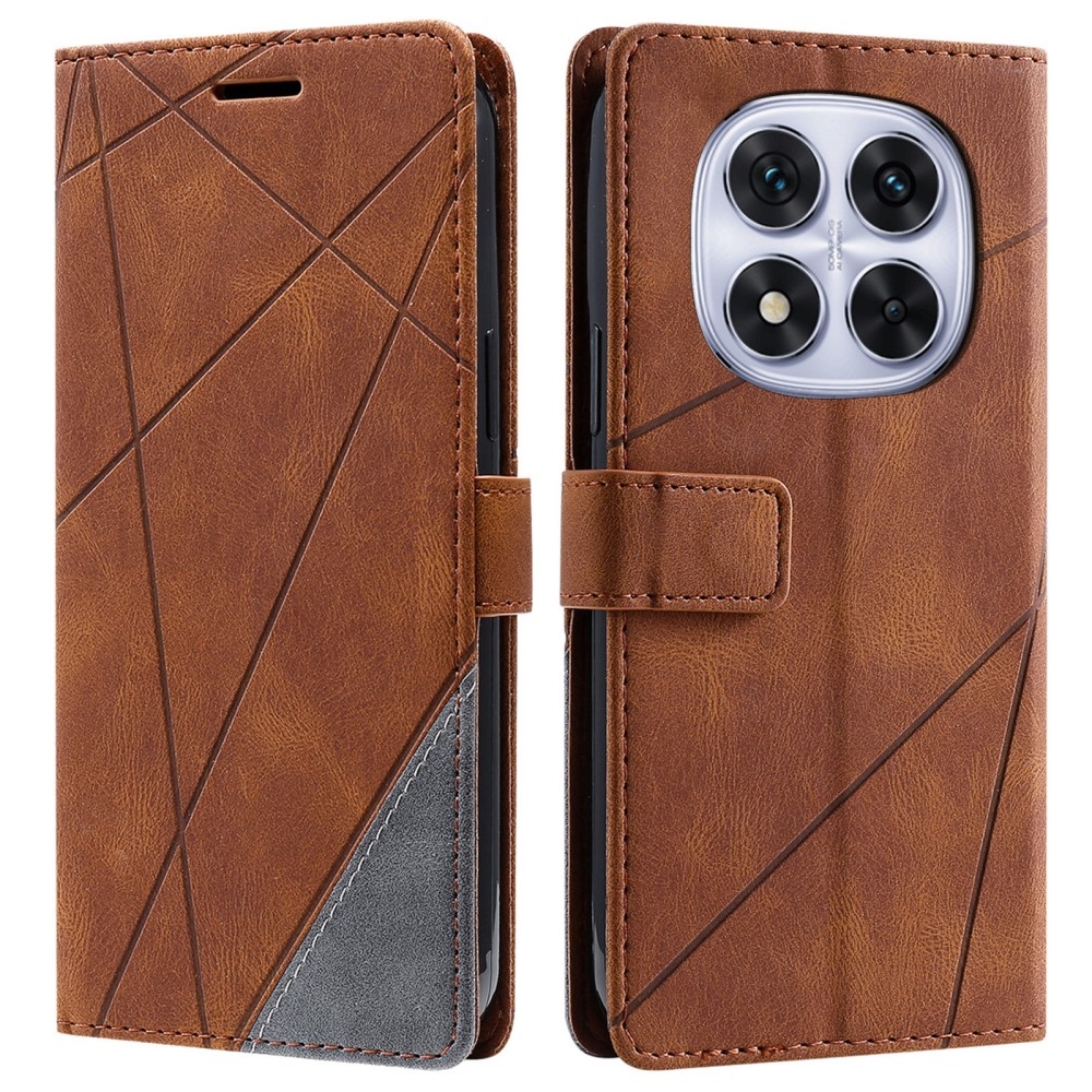 Lines knížkové pouzdro na Xiaomi Redmi Note 14 Pro 5G/Poco X7 5G/Note 14 Pro+ 5G - hnědé