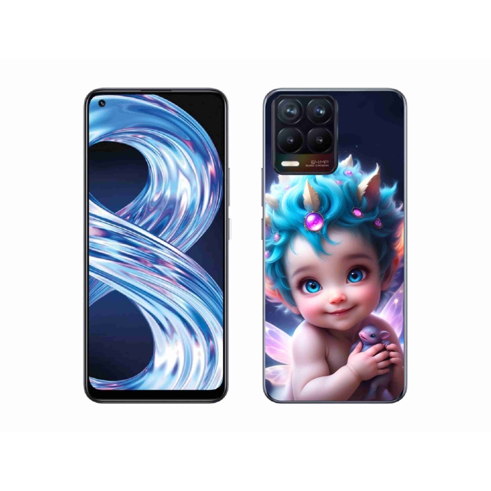Gelový kryt mmCase na Realme 8 Pro - dítě s motýlími křídly