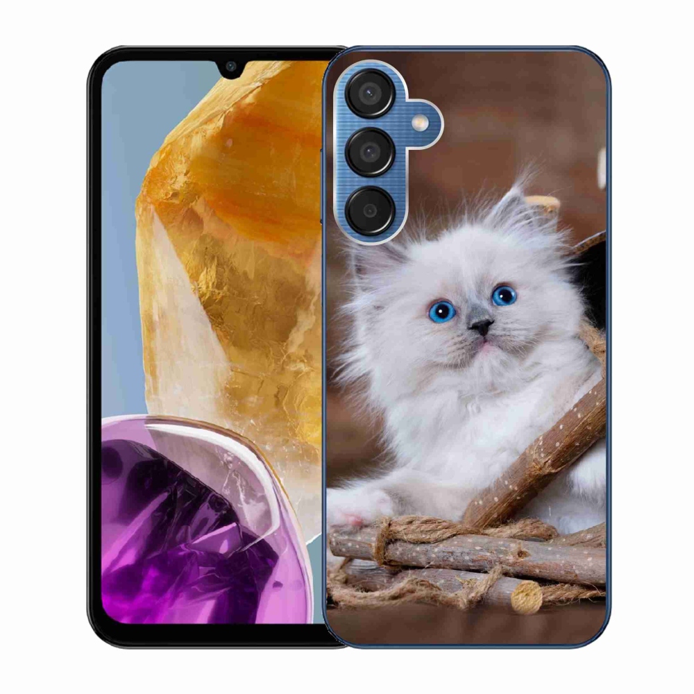 Gelový kryt mmCase na Samsung Galaxy M15 5G - bílé kotě