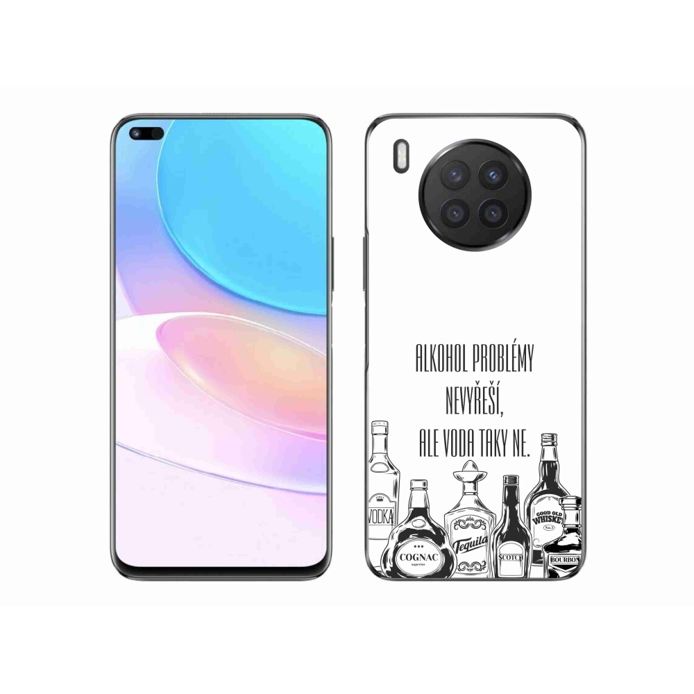 Gelový kryt mmCase na Huawei Nova 8i - vtipný text bílé pozadí