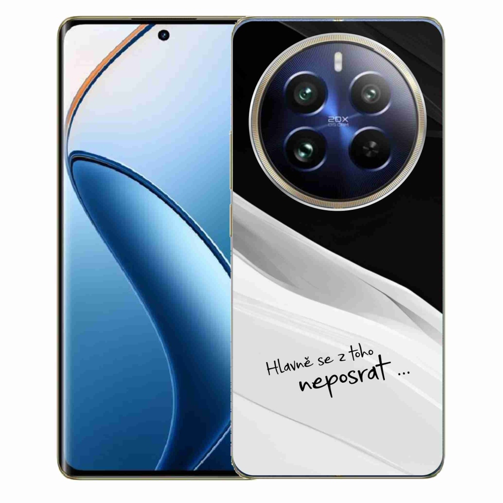 Gelový kryt mmCase na Realme 12 Pro 5G/12 Pro+ 5G - vtipný text 13 bíločerné pozadí