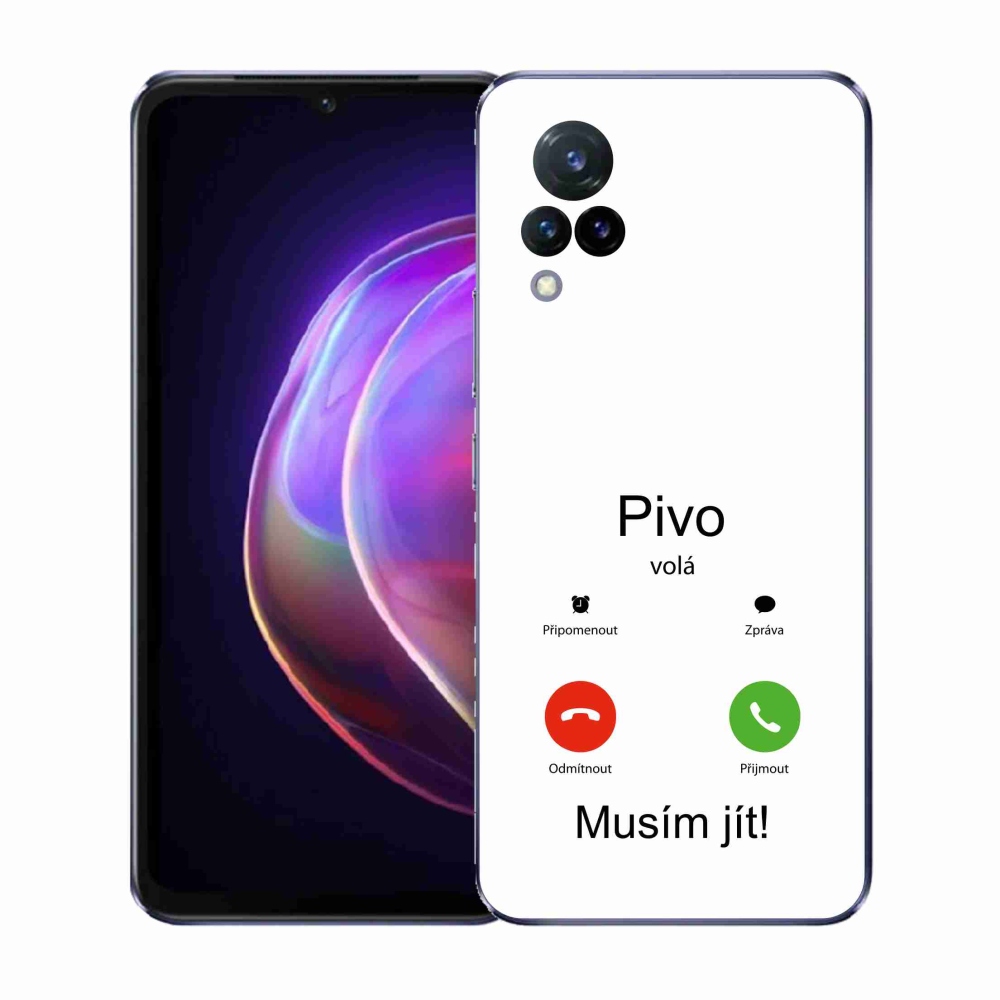 Gelový kryt mmCase na Vivo V21 4G/5G - pivo volá bílé pozadí