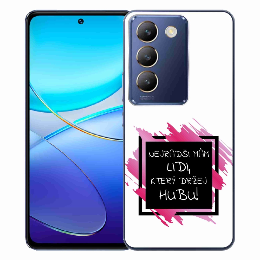 Gelový kryt mmCase na Vivo V40 SE 4G/5G - vtipný text 7 černobílé pozadí