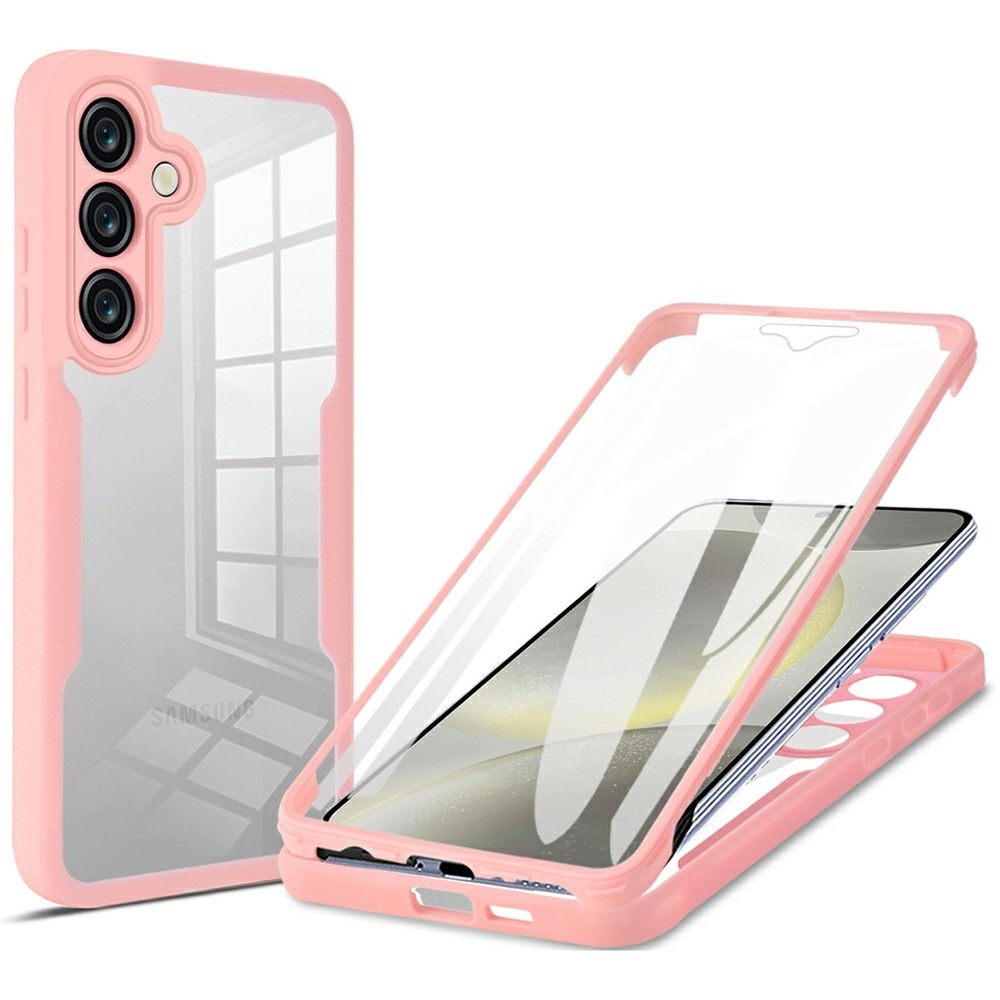 Acryl gelový obal s rámečkem pro ochranou displeje na Samsung Galaxy S25 FE - růžový