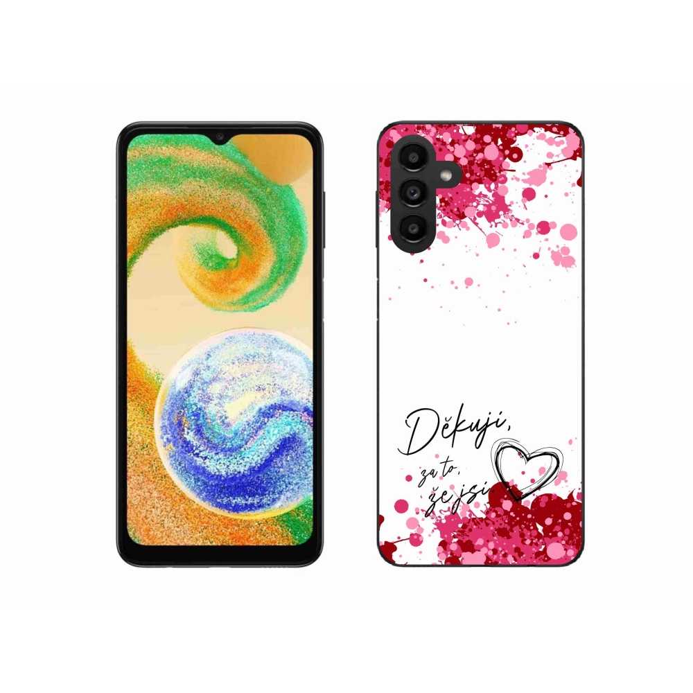 Gelový kryt mmCase na Samsung Galaxy A04s (164.7x76.7x9.1mm) - zamilovaný text 2 bílé pozadí