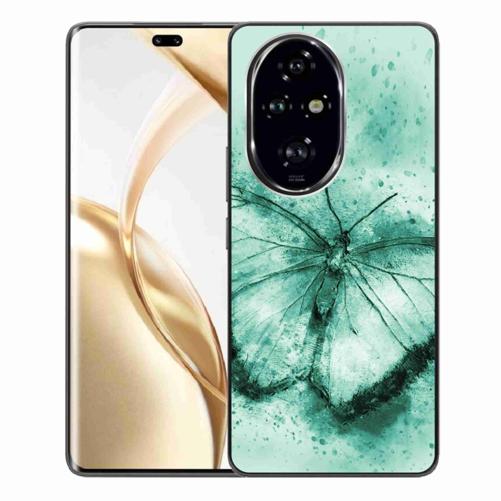 Gelový obal mmCase na Honor 200 Pro 5G - zelený motýl