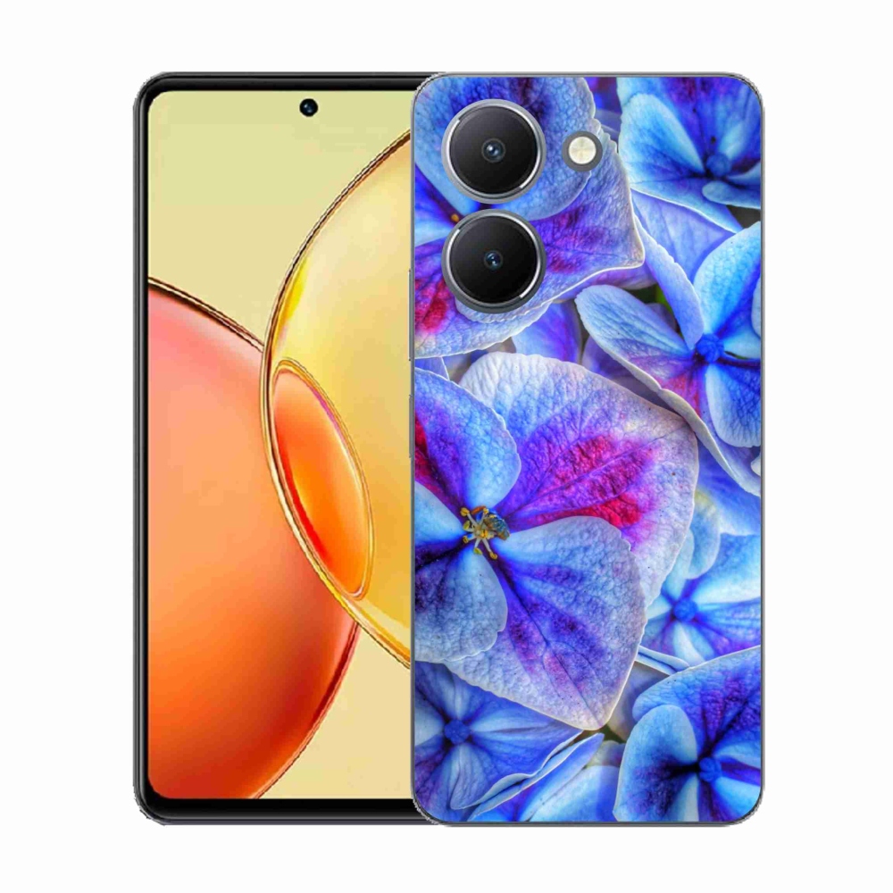 Gelový kryt mmCase na Vivo Y36 - modré květy 1