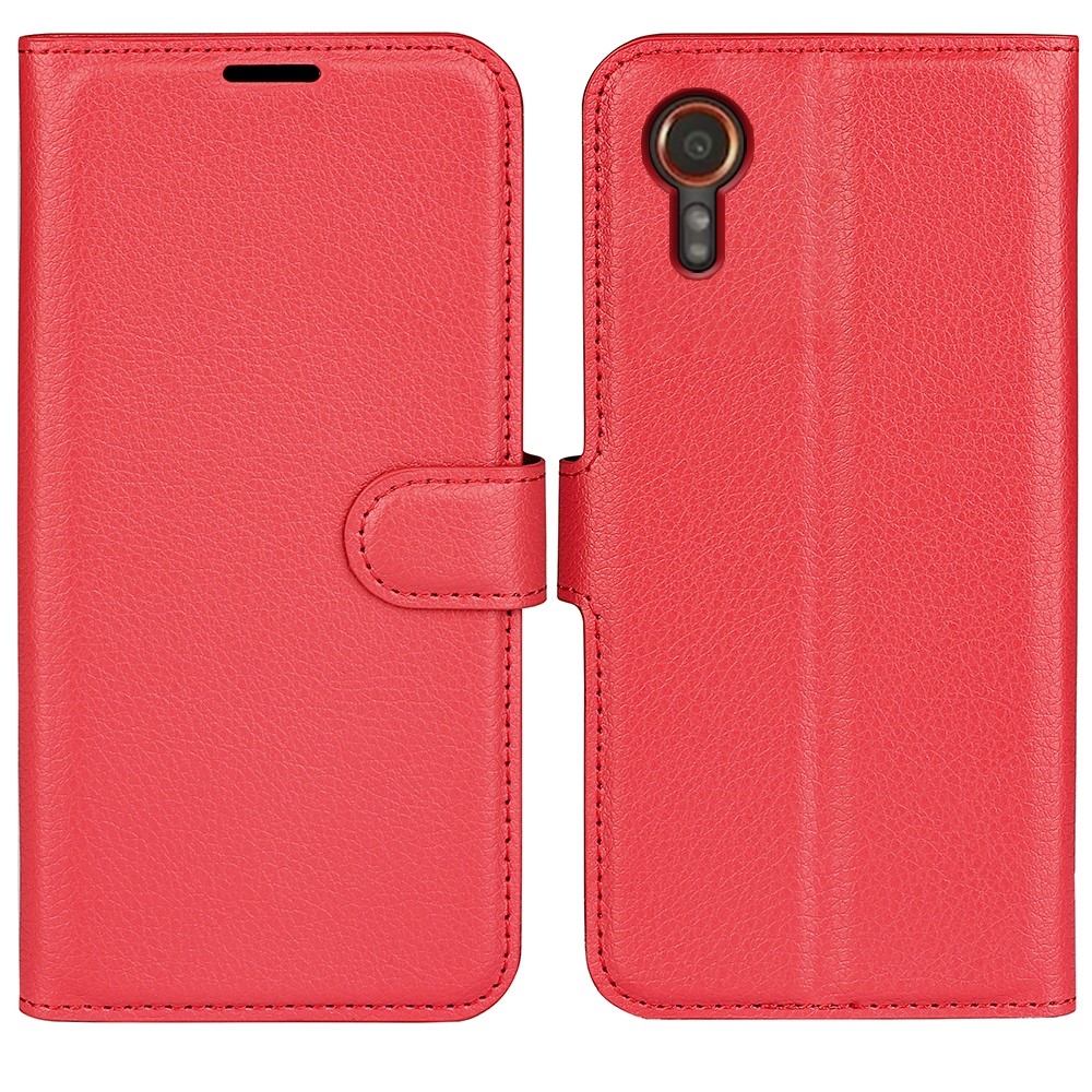 Litchi knížkové pouzdro na Samsung Galaxy Xcover 7 - červené