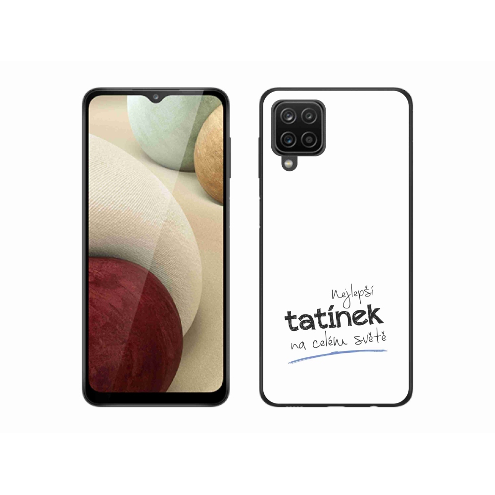 Gelový kryt mmCase na Samsung Galaxy A12 - nejlepší tatínek 4 bílé pozadí
