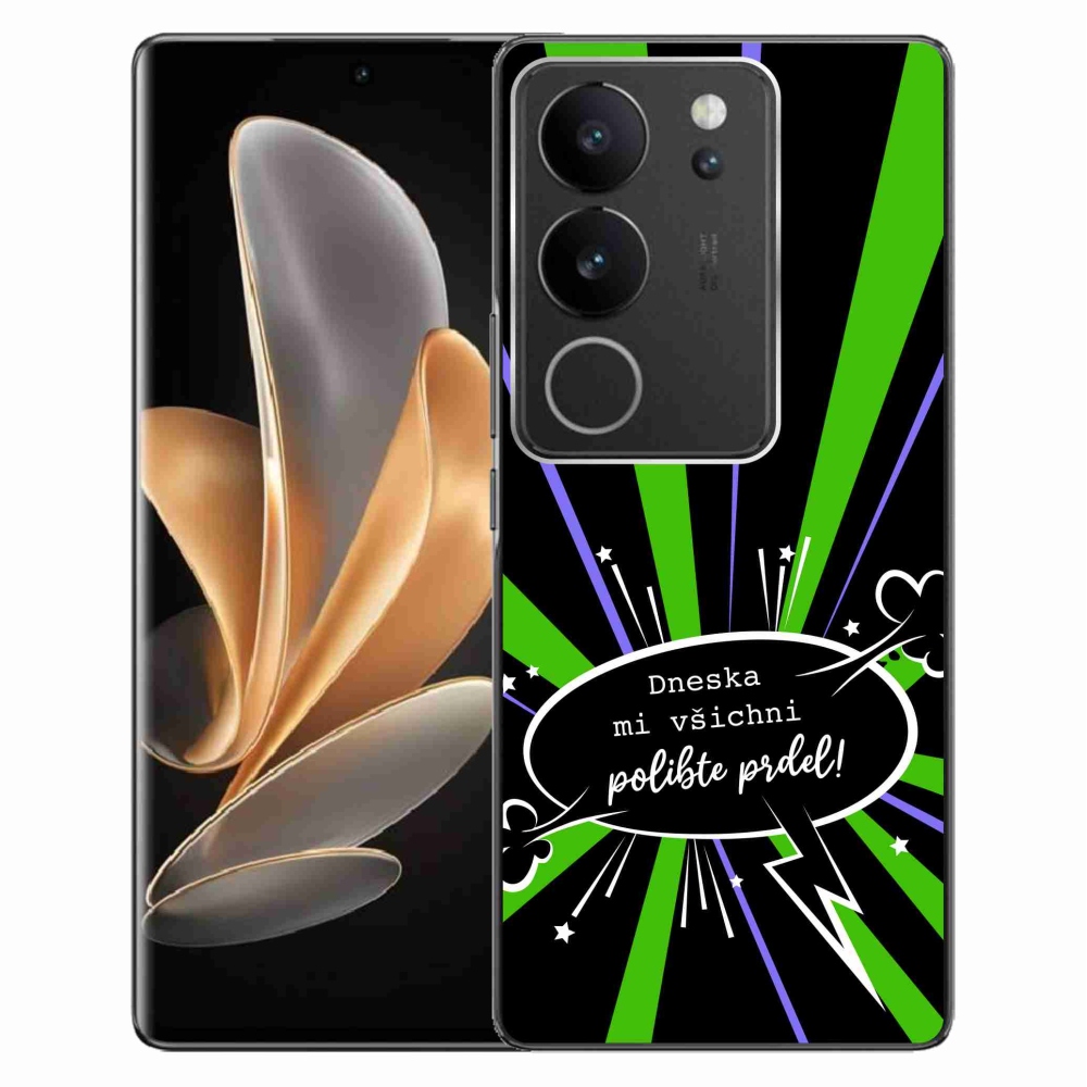 Gelový kryt mmCase na Vivo V29 5G - vtipný text 15 černé pozadí