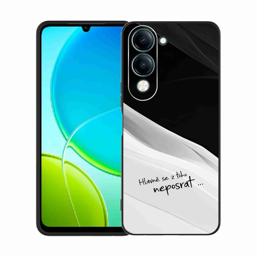 Gelový kryt mmCase na Vivo Y29s 5G - vtipný text 13 bíločerné pozadí
