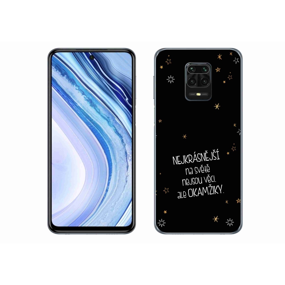 Gelový kryt mmCase na Xiaomi Redmi Note 9S - citát 4 černé pozadí