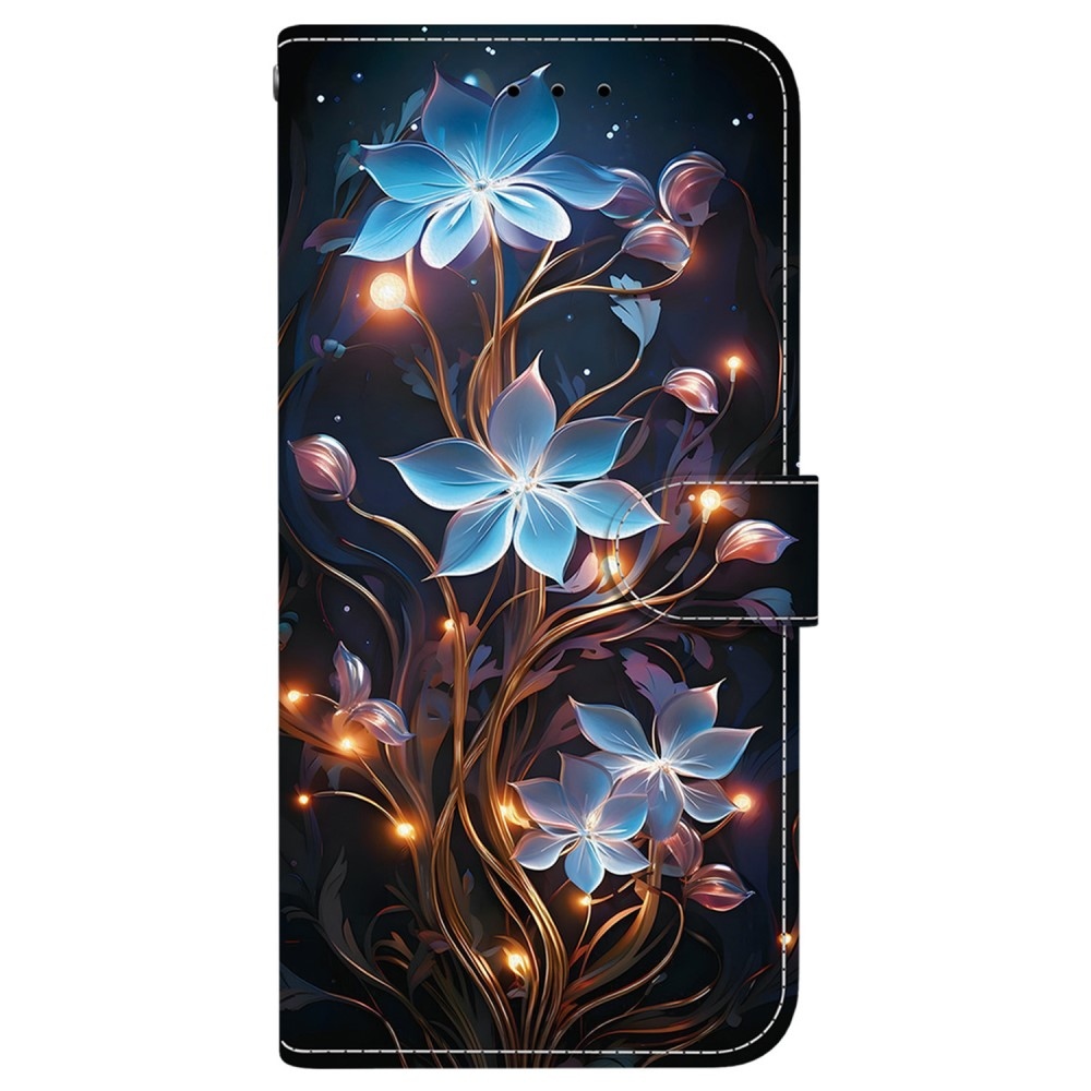 Versatile knížkové pouzdro na Samsung Galaxy A36 5G/A56 5G - modré květy