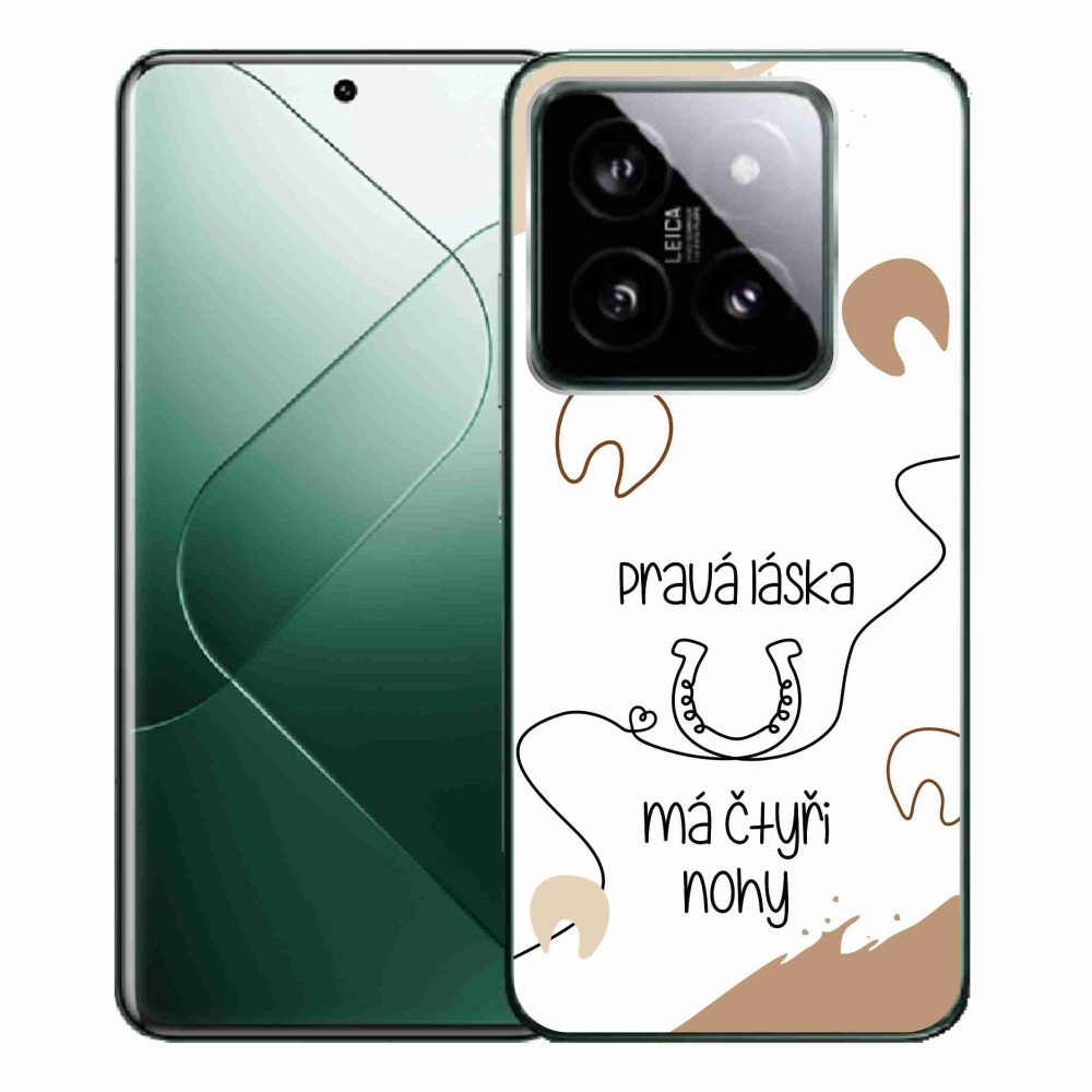 Gelový kryt mmCase na Xiaomi 14 Pro - koňský motiv bílé pozadí