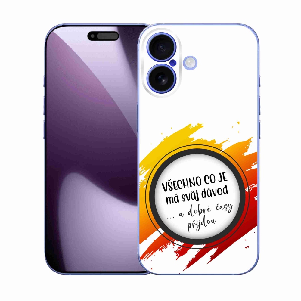 Gelový kryt mmCase na iPhone 17 - citát 3 bílé pozadí