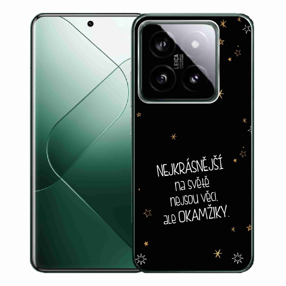 Gelový kryt mmCase na Xiaomi 14 Pro - citát 4 černé pozadí