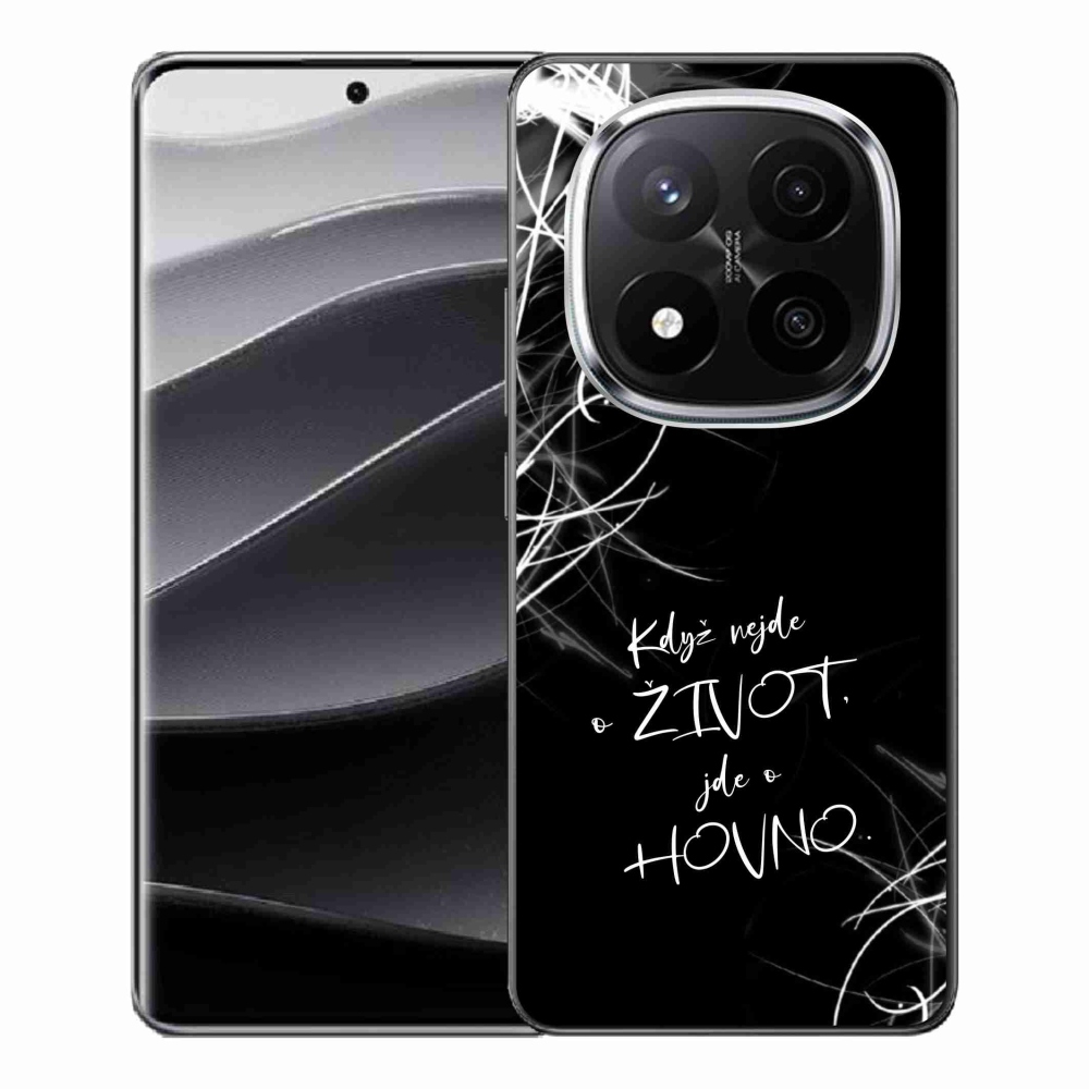 Gelový kryt mmCase na Xiaomi Redmi Note 14 Pro+ 5G - vtipný text 16 černé pozadí