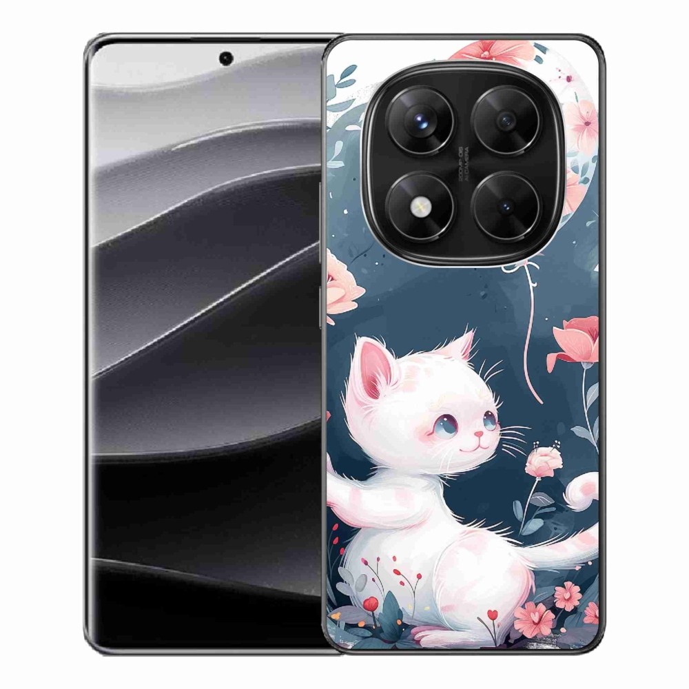 Gelový kryt mmCase na Xiaomi Redmi Note 14 Pro 5G/Poco X7 5G - kotě s balónkem