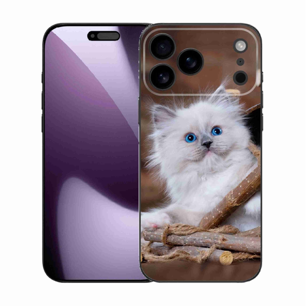 Gelový kryt mmCase na iPhone 17 Pro Max - bílé kotě