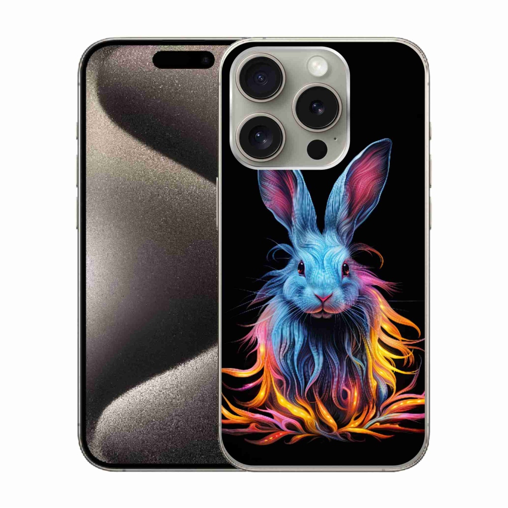 Gelový kryt mmCase na iPhone 15 Pro - abstraktní zajíc