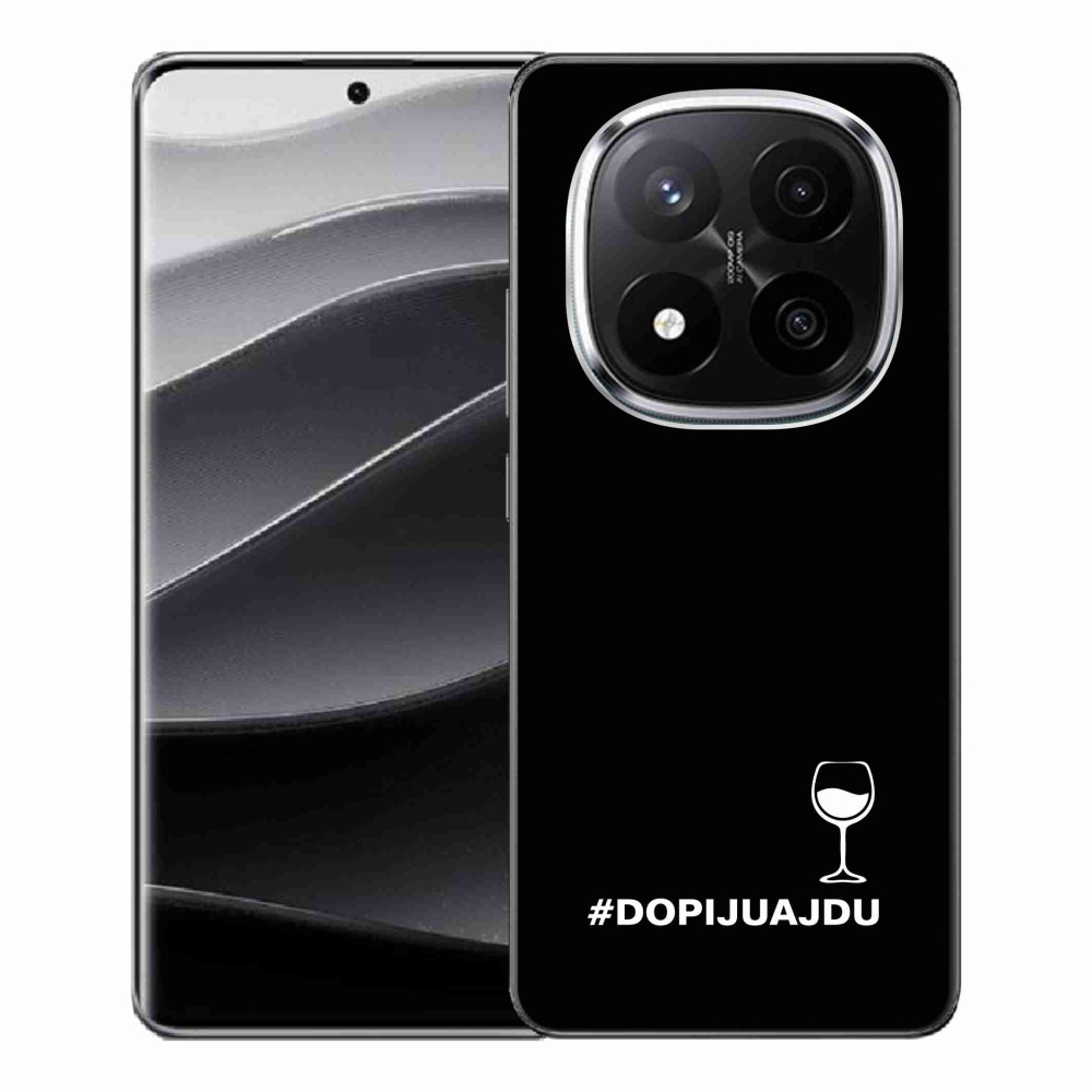 Gelový kryt mmCase na Xiaomi Redmi Note 14 Pro+ 5G - vinný motiv černé pozadí