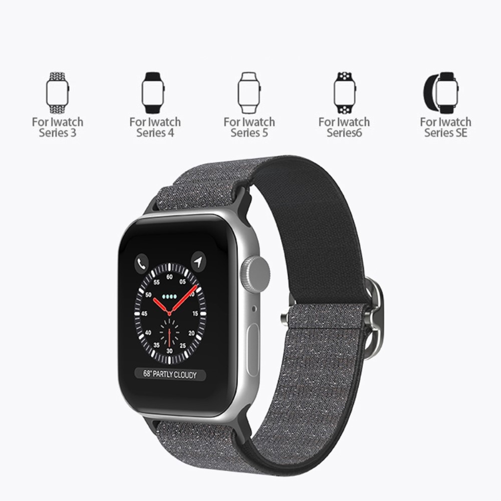 Decor nylonový řemínek na Apple Watch Ultra/Ultra 2 49mm/SE/SE 2022/2023 44mm/9/8/7 45mm/6/5/4 44mm/3/2/1 42 mm - černý