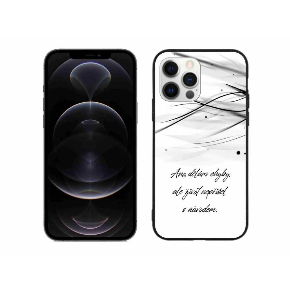Gelový kryt mmCase na iPhone 12 Pro Max - citát bílé pozadí