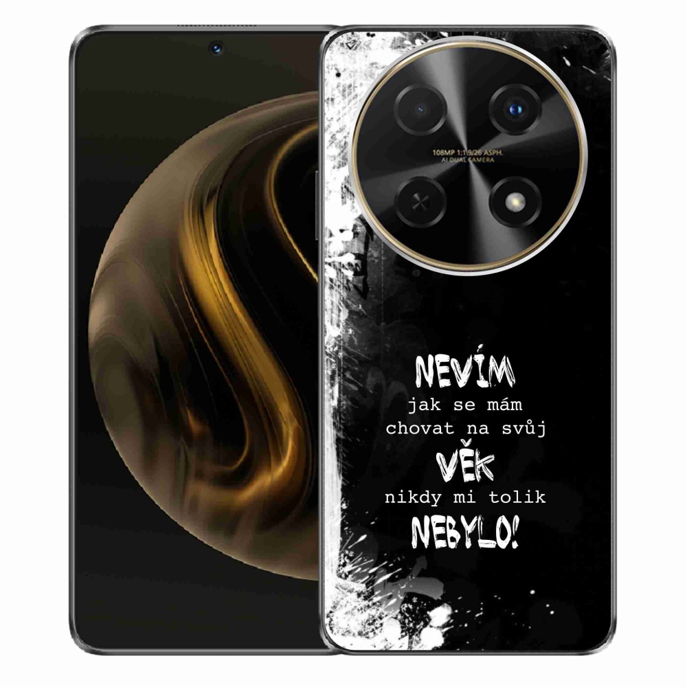 Gelový kryt mmCase na Huawei Nova 12i - vtipný text 14 černé pozadí