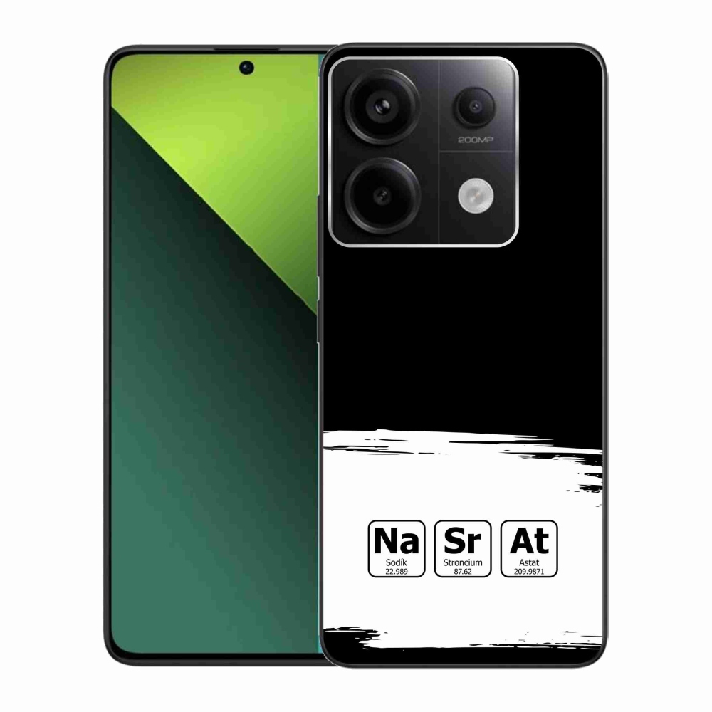Gelový kryt mmCase na Xiaomi Redmi Note 13 Pro 5G/Poco X6 5G - chemické prvky bíločerné pozadí