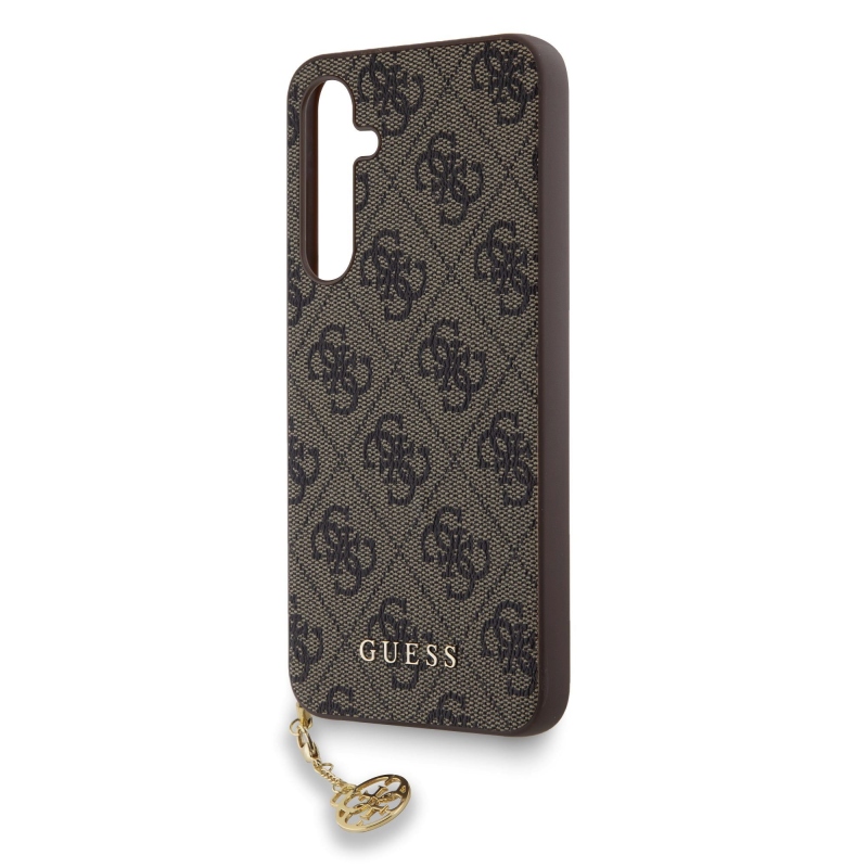 Guess 4G Charm Zadní Kryt pro Samsung Galaxy A35 5G Brown