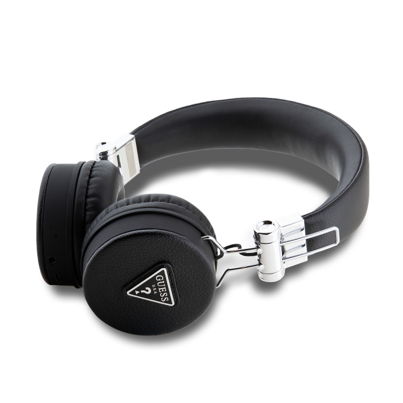 Guess PU Grained Triangle Logo ENC Bezdrátová Sluchátka Black