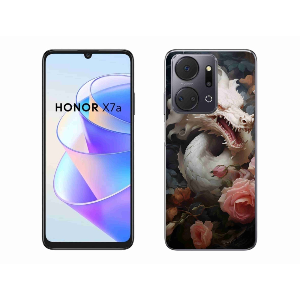 Gelový kryt mmCase na Honor X7a - bílý drak