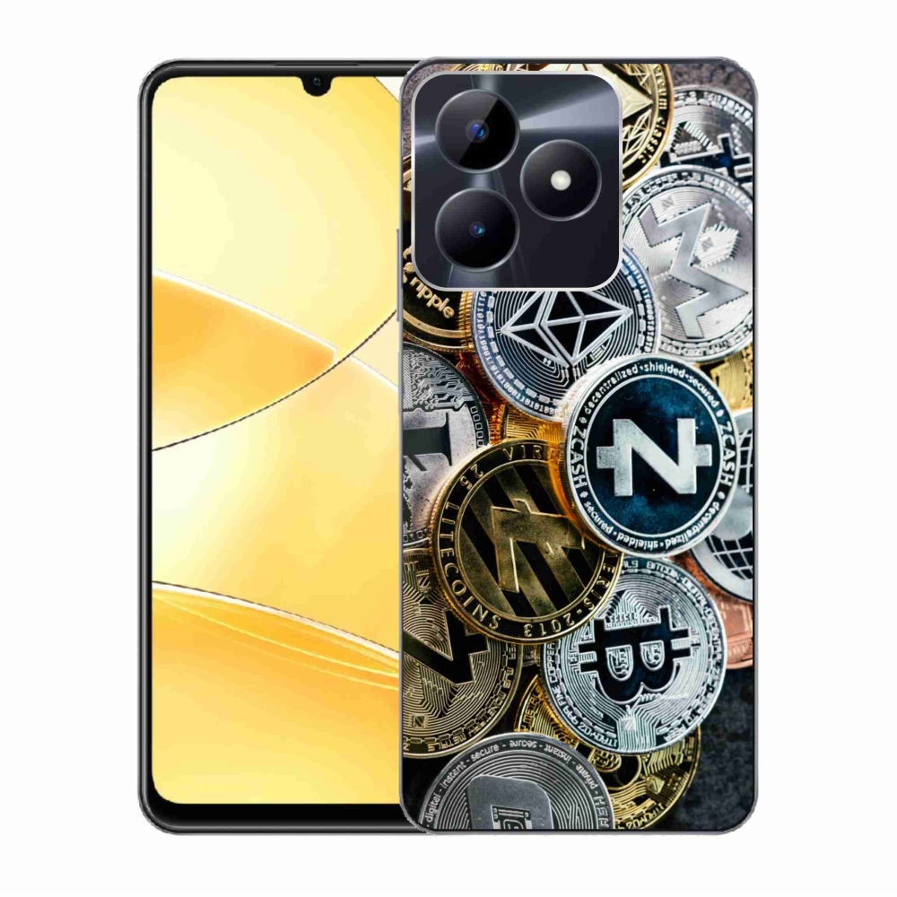 Gelový kryt mmCase na Realme C51/C53 - kryptoměny