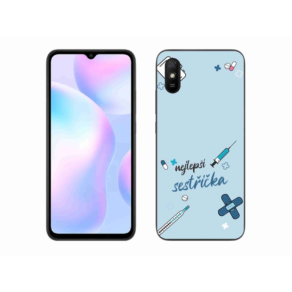 Gelový kryt mmCase na Xiaomi Redmi 9AT - nejlepší sestřička modré pozadí