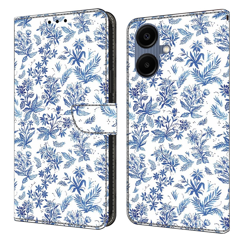 Smooth knížkové pouzdro na Samsung Galaxy A07 4G - modré květiny