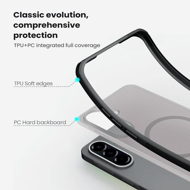 Nillkin Super Frosted PRO Magnetic Zadní Kryt pro Samsung Galaxy A57 Transparent Black