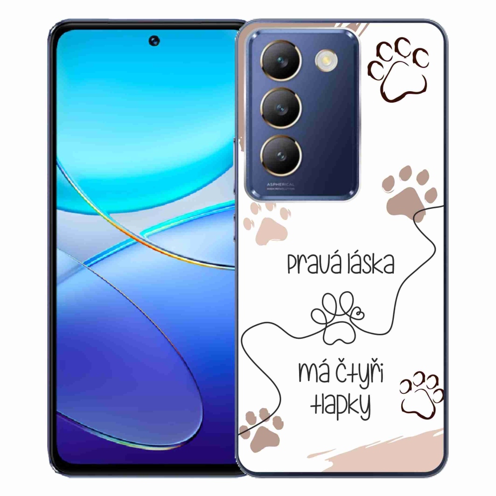Gelový kryt mmCase na Vivo V40 SE 4G/5G - psí motiv 1 bílé pozadí