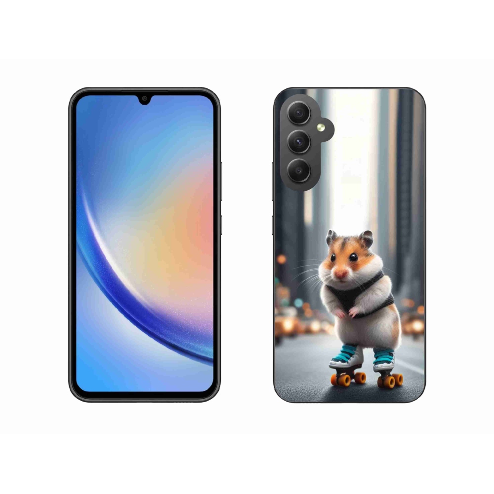 Gelový kryt mmCase na Samsung Galaxy A34 5G - křeček na bruslích