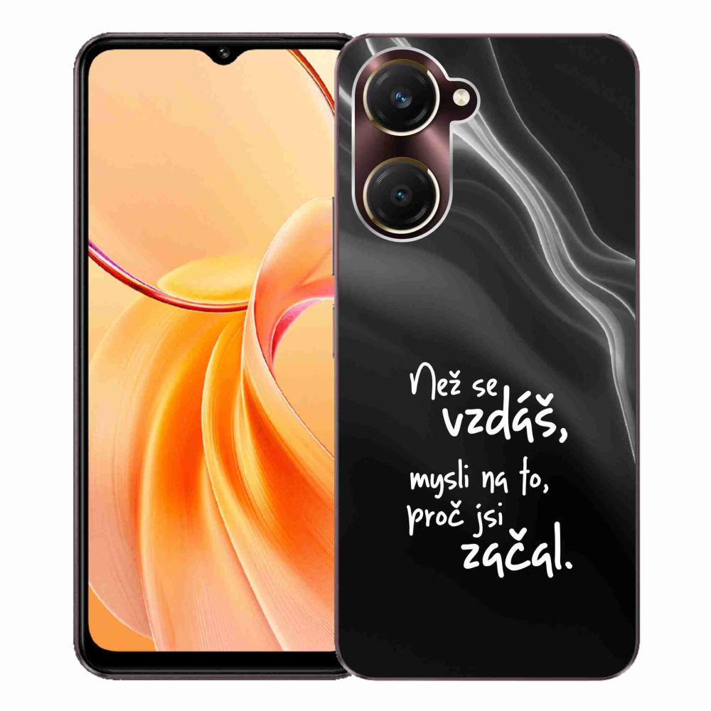 Gelový kryt mmCase na Vivo Y28s 5G - citát 2 černé pozadí