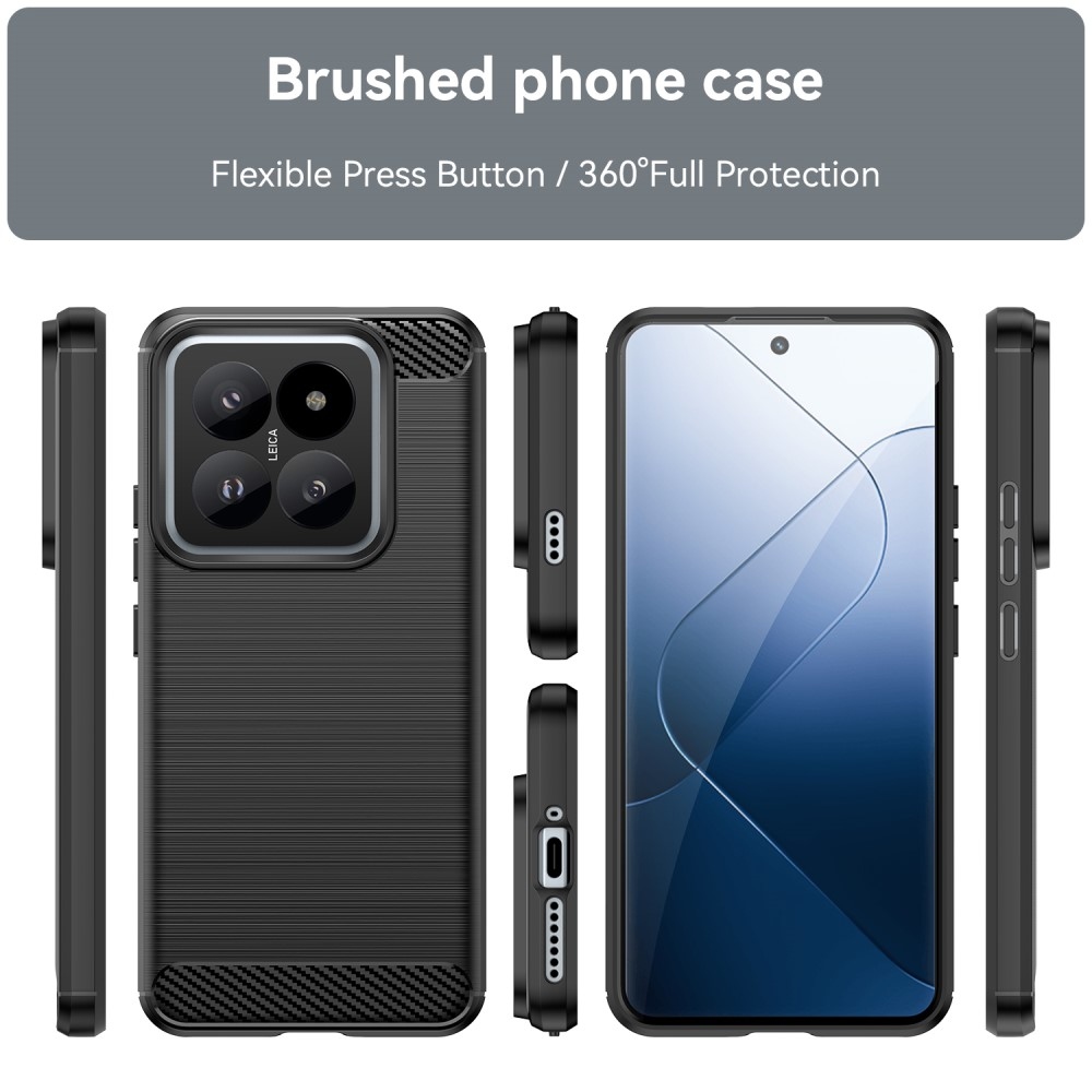 Carbon odolný gelový obal na Xiaomi 14 Pro - černý