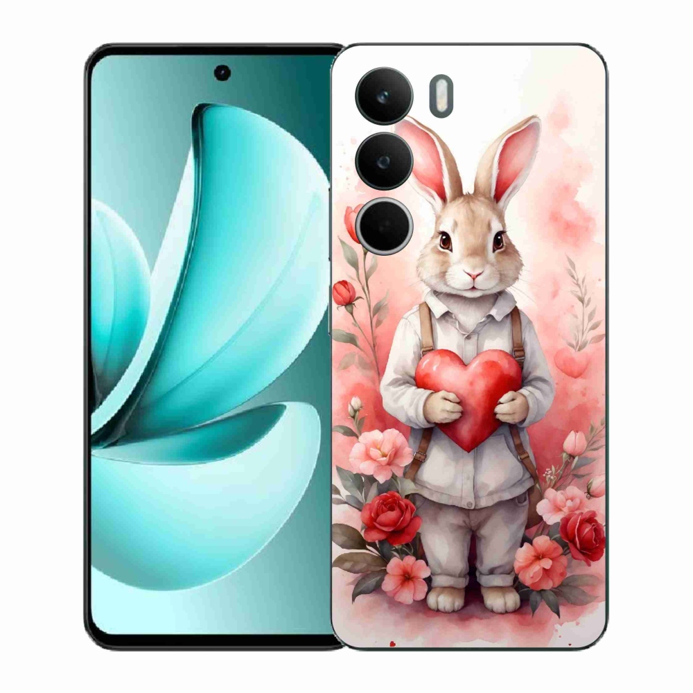 Gelový kryt mmCase na Realme C71 - zajíc se srdíčkem