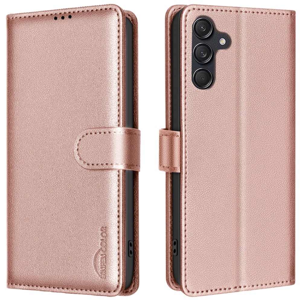 BINFEN knížkové pouzdro na Samsung Galaxy A36 5G - růžovozlaté