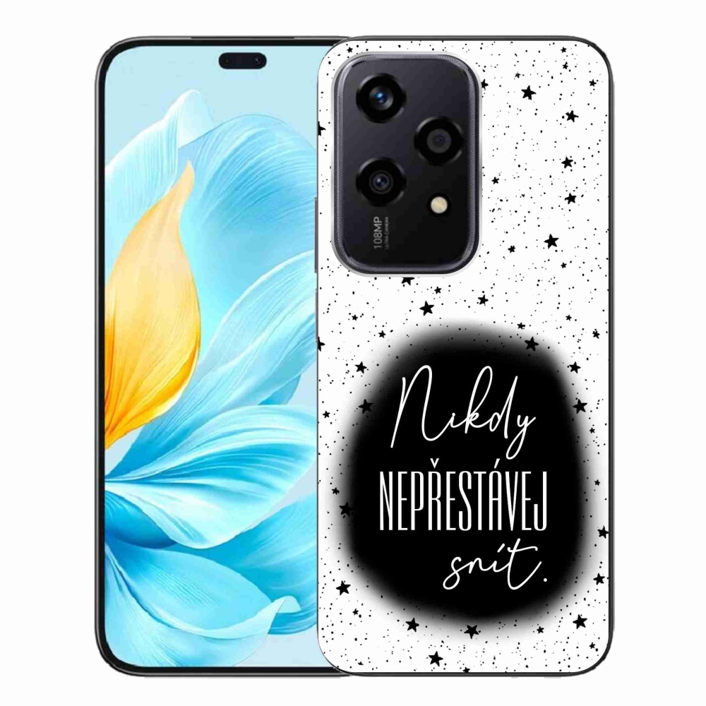Gelový kryt mmCase na Honor 200 Lite 5G - citát 1 černobílé pozadí