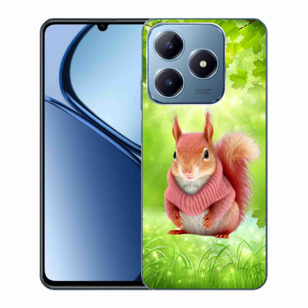 Gelový kryt mmCase na Realme C63 - veverka ve svetru