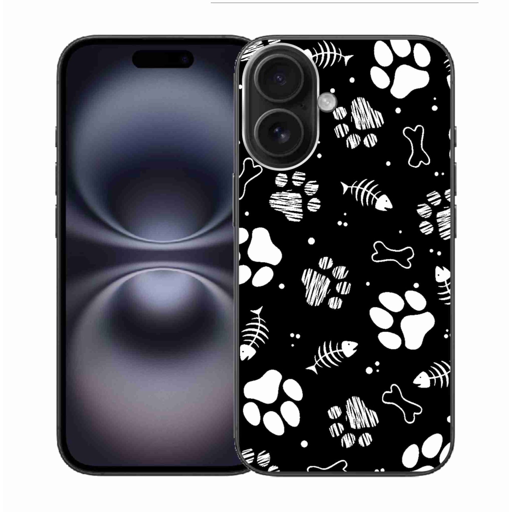 Gelový kryt mmCase na iPhone 16 - psí tlapky