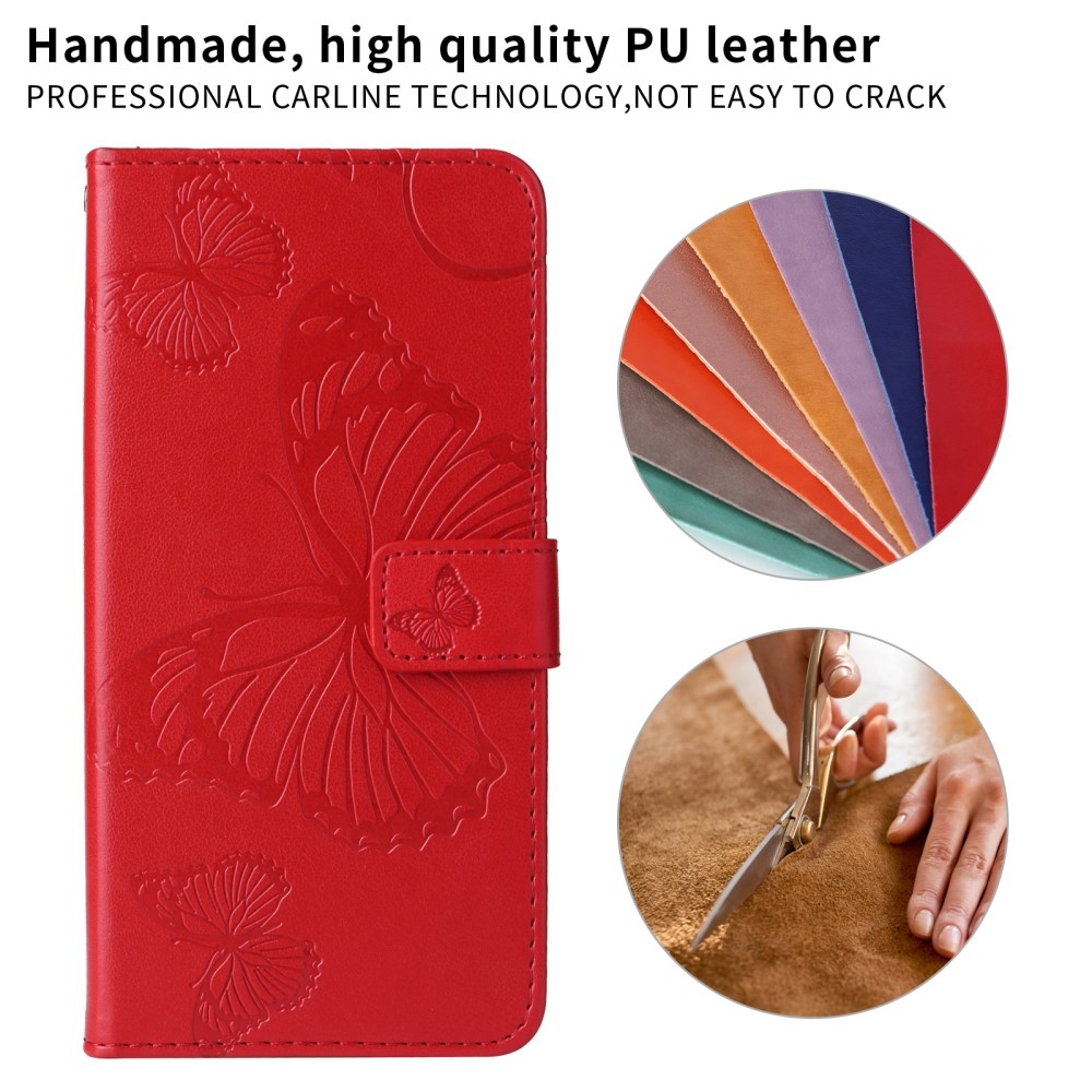Big Butterfly knížkové pouzdro na Xiaomi Redmi A5 (171.7x77.8x8.3mm) - červené
