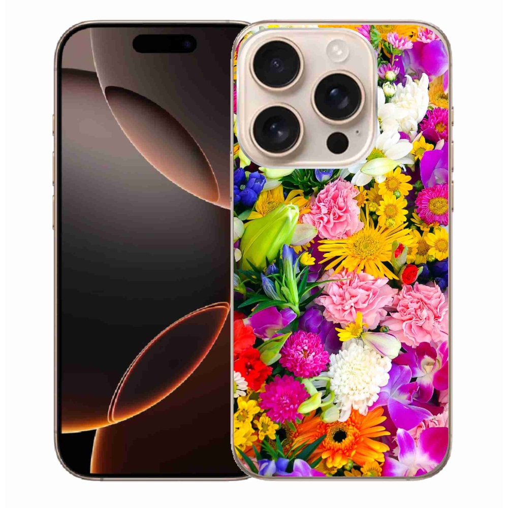 Gelový kryt mmCase na iPhone 16 Pro Max - květiny 12