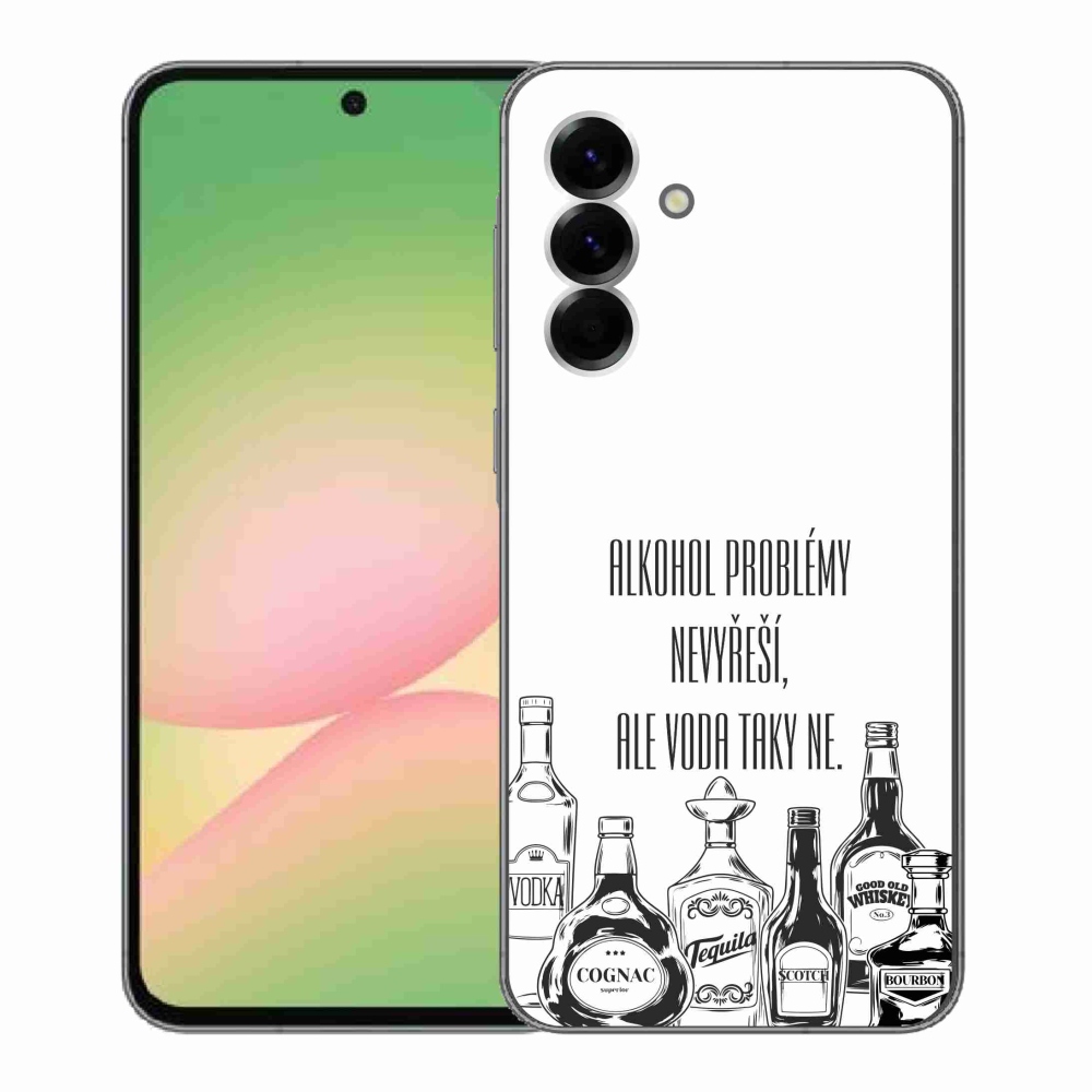 Gelový kryt mmCase na Samsung Galaxy A56 5G - vtipný text bílé pozadí